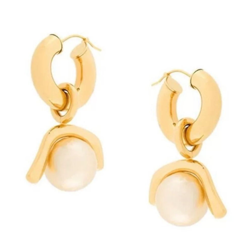 Chic Gold Pearl Earrings Multi Ways to Wear